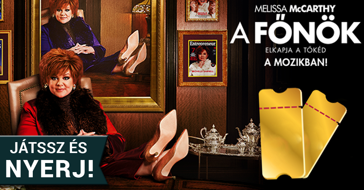 Nyerj páros belépőt Melissa McCarthy új filmje, A Főnök premier előtti vetítésére