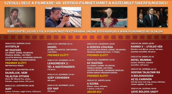 Szuper programmal jön a 7. Vertigo Filmhét Szuper programmal jön a 7. Vertigo Filmhét