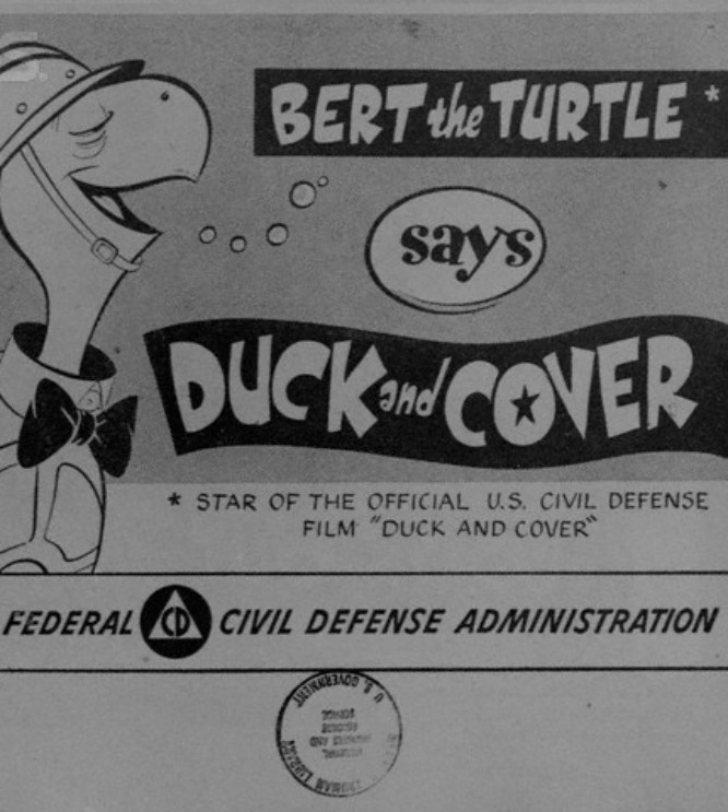 Duck and cover. Duck and Cover («пригнись и укройся». Пригнись и накройся 1952. Поза Duck and Cover.